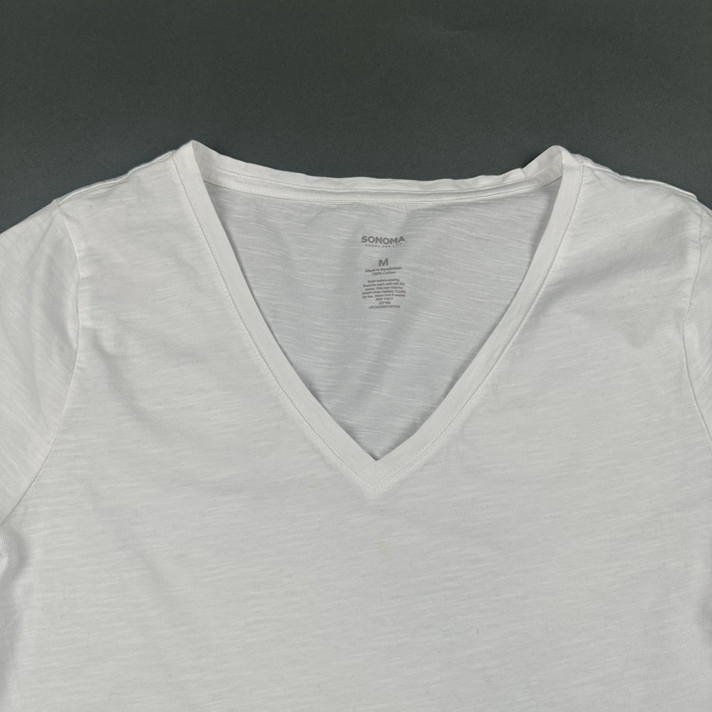 Sonoma Goods For Life Everyday Women's Short Sleeve Size Medium V-Neck Tee - Picture 2 of 8
